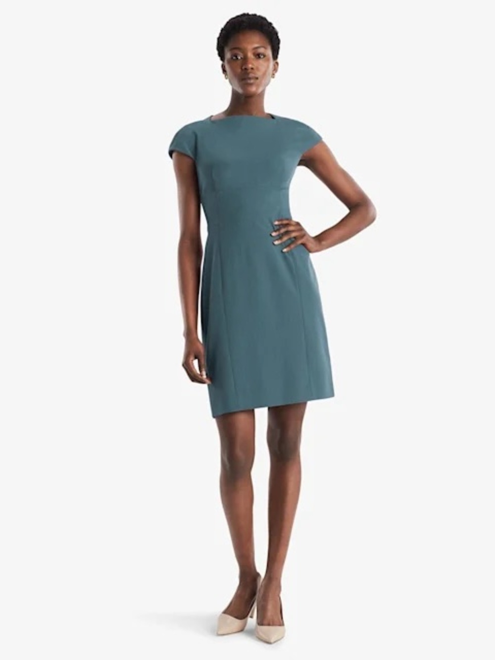 MM Lafleur Ashley 2.0 Sheath Dress Sz 16 Sea Glass New